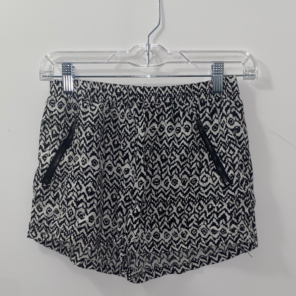 Blue Spice Black and White High Waist Shorts